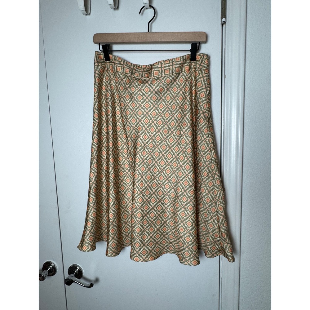 Valerie Stevens, silk geometric‎ pattern swing skirt